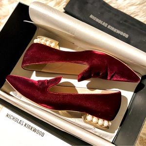 Nicholas Kirkwood Pearl Velvet Loafers